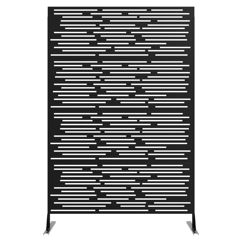 Freestanding Metal Privacy Screen Fence,Rustproof, Weather-Resistant, Easy Install,Modern Decorative Divider for Patio, Deck, Balcony, Garden, Indoor,Leaves
