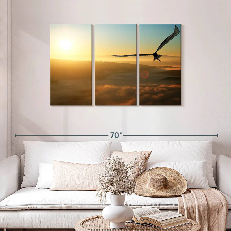 Brampt Eagle Flying At Dawn, 28" H x 45" W