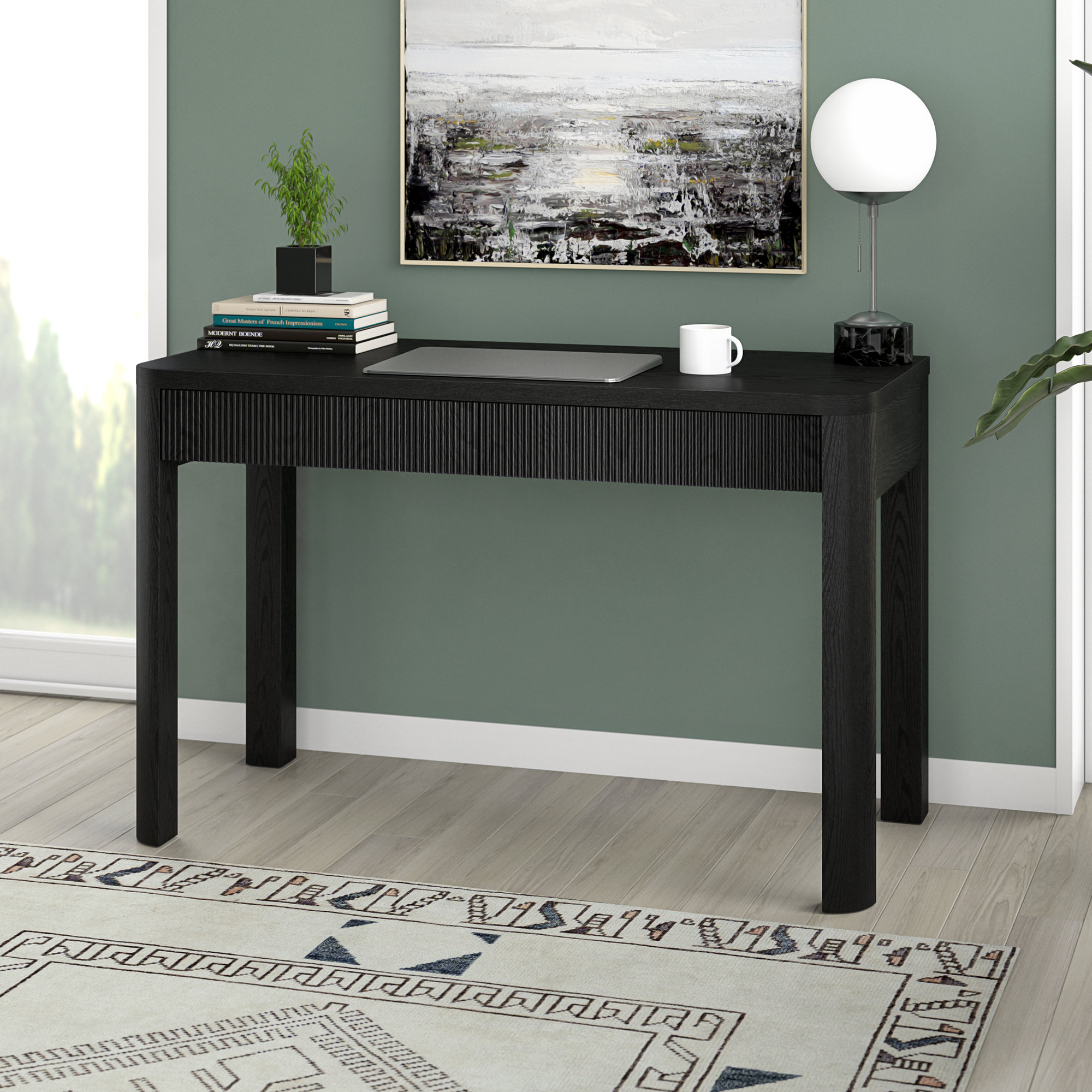 Latitude Run® Gardeina 48'' Wide Rectangular Desk in Alder Brown & Reviews | Wayfair