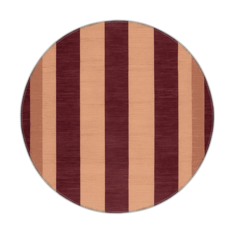 Tapis d'intérieur et d'extérieur à carreaux rouge, Rond 5 pi