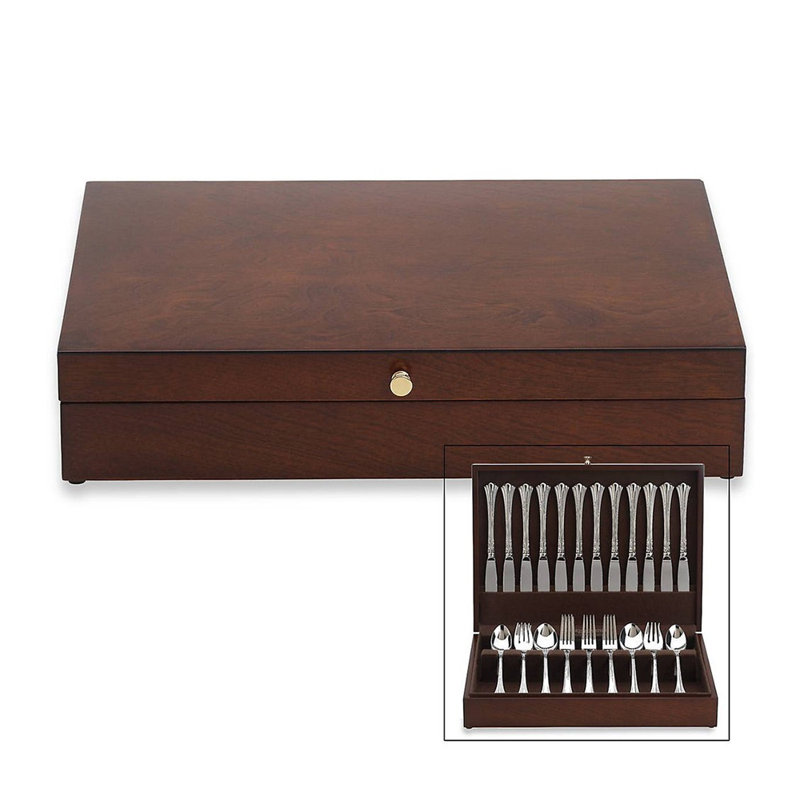 Promotional Brown Silverware Chest with Brown Lining