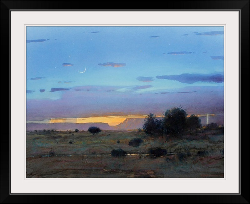 « high mesa orages », reproduction d’art Tom Perkinson, Cadre noir, H 26 po x l 32 po x P 1 po