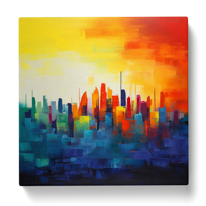 Modern Wall Art - Wrapped Canvas - Framed Print, 35cm H x 35cm W x 3cm D