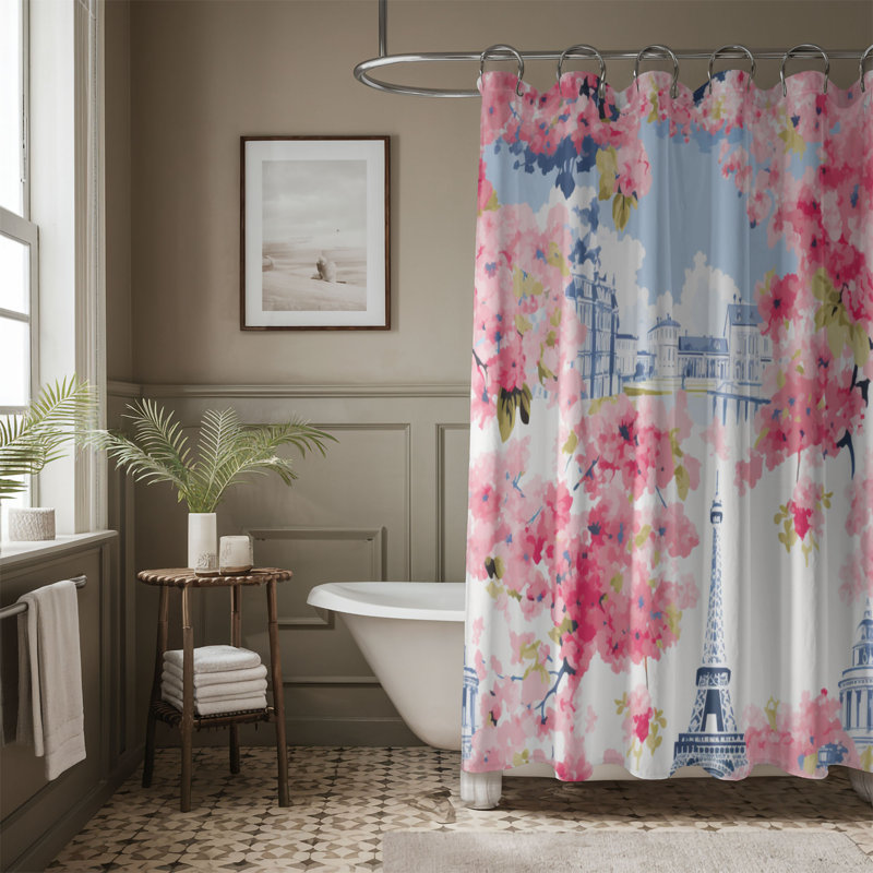 Rideau de douche standard 1 pièce Parisian, H 74 po x l 71 po