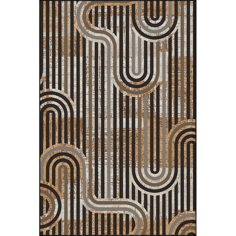 Tapis tissé à motif ondulé vertical lavable, Sous-tapis rond 3 pi 3 po inclus