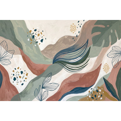 Papier peint abstrait avec vagues murales abstraites