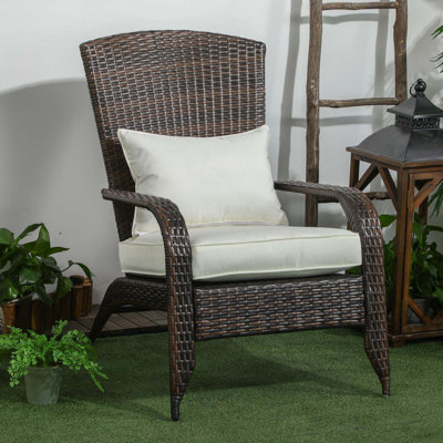 Outsunny Patio Wicker Adirondack Chair