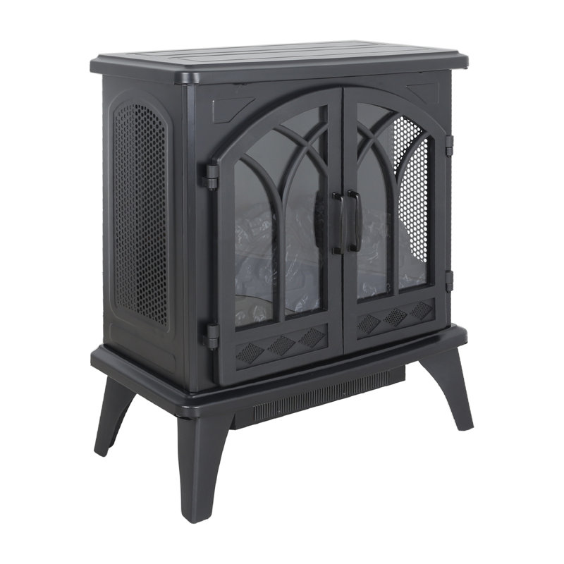 24 inch 3D  Flame Electric Infrared Quartz Fireplace Stove with remote control, Dark Gray