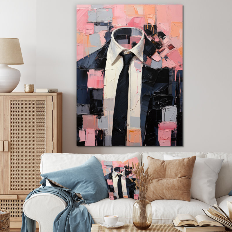 «Jaimarie Pink Fashion Man Chic I», reproduction d'art sur toile, H 40 po x l 30 po x P 1,5 po, Toile tendue