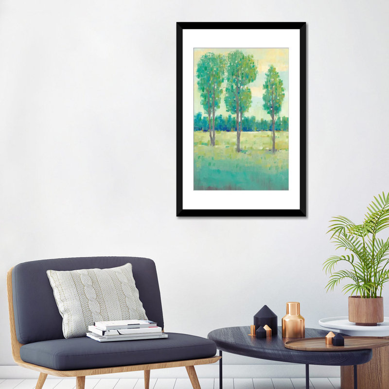 « spring day ii », impression sur toile, H 24 po x l 16 po x P 1 po, Papier d'art encadré noir, Blanc