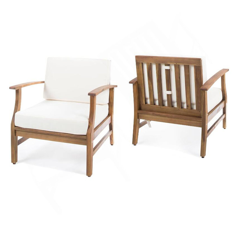 Ensemble de 2 fauteuils club Perla, crème, Crème
