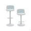 Ensemble de 2 tabourets de bar - tabourets de bar modernes en cuir de polyuréthane à hauteur de comptoir avec dossier, îlots de cuisine pivotants à hauteur réglable, sans accoudoirs, grande base-734939905