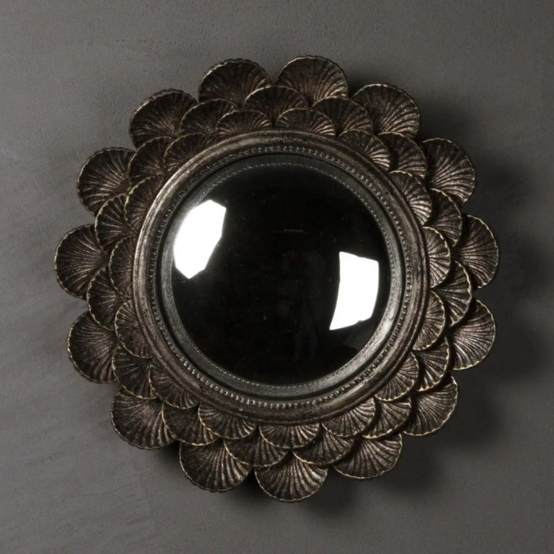 Small Convex Mirror Silver Shells