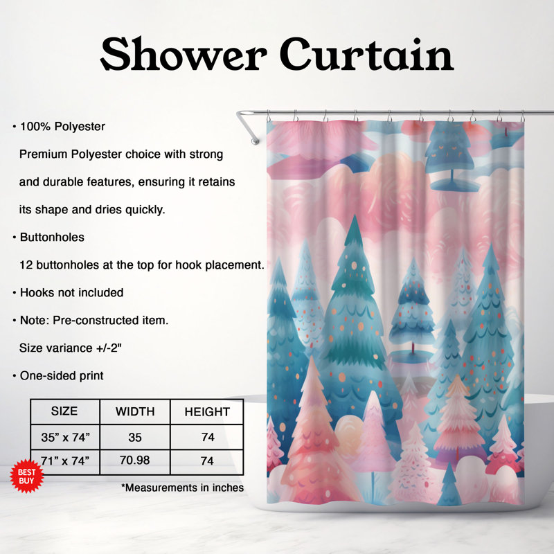 Rideau de douche Blue Fauna - Premium, H 74 po x l 71 po