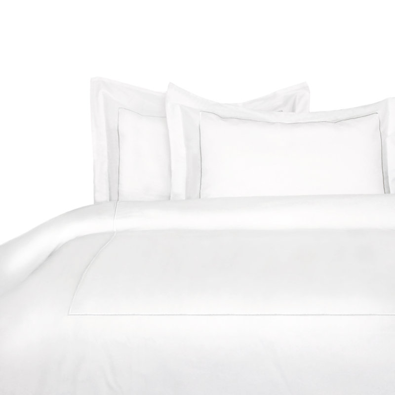 Benin Traditional Percale Duvet Cover, Full/Queen Duvet Cover + 2 Shams, White
