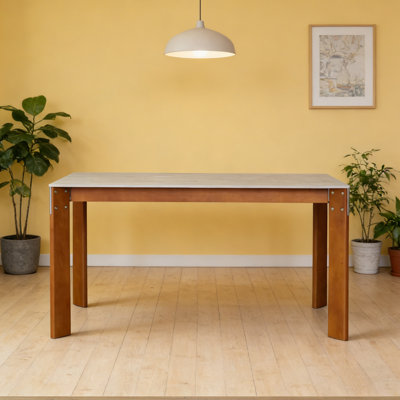 Durable Rock Slab Beech Wood Rectangular Table