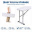 Plastic Folding Bench, 6 ft Portable Outdoor Bench with Carrying Handle & Security Lock, HDPE Seat with Steel Legs, 600 Lbs Capacity, for Camping, Dining, Picnic & Sports
