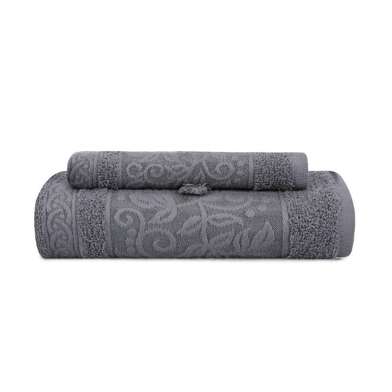 Ensemble de serviettes 100% coton 2 pièces Ruzgar, Anthracite