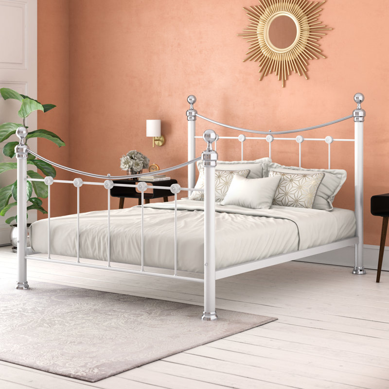 Cambridge Metal Storage Bed, Double (4'), White