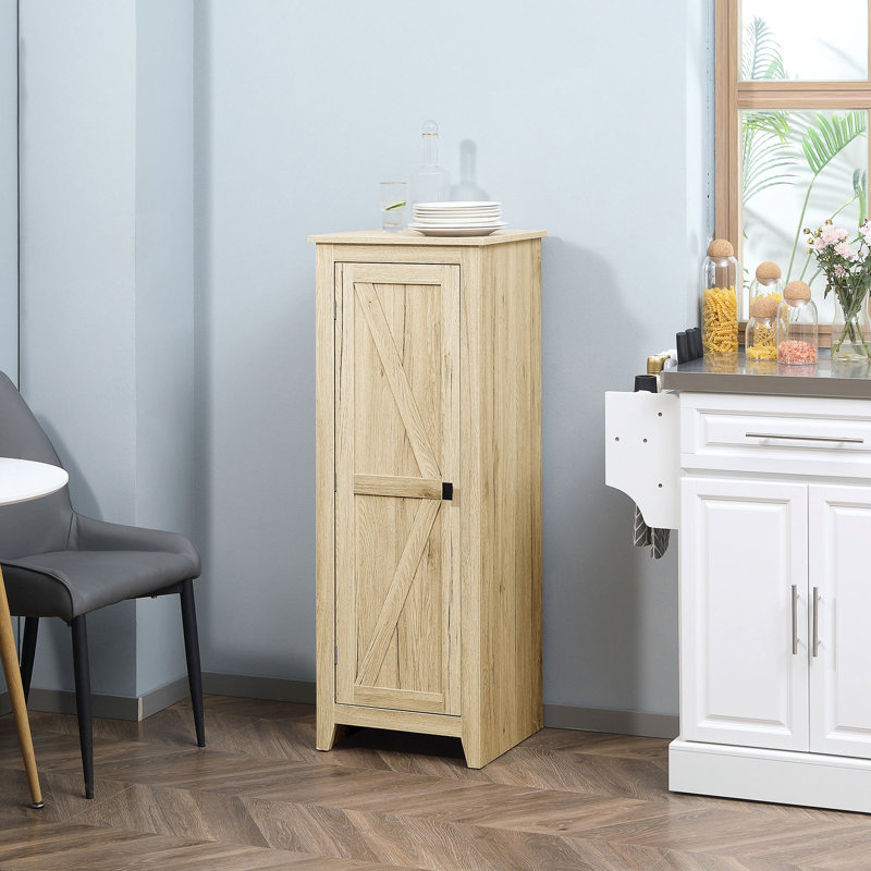 Armoire de rangement Mirto de 48 po avec porte coulissante de style grange, Blanc