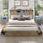Farmhouse Bed Frame With Led Lights And Charging Station, Wooden Platform Bed With 2 Storage Drawers, Rustic Accent Headboard With Sliding Barn Door Storage Cabinets, White-1283342776-1310404668