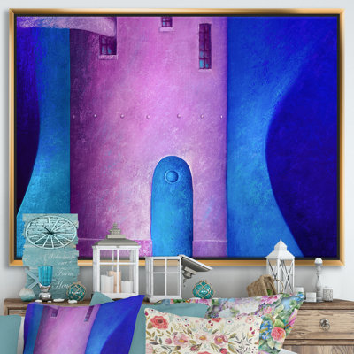 «Blue Fantasy Door in Old Purple Tower», reproduction d'art sur toile