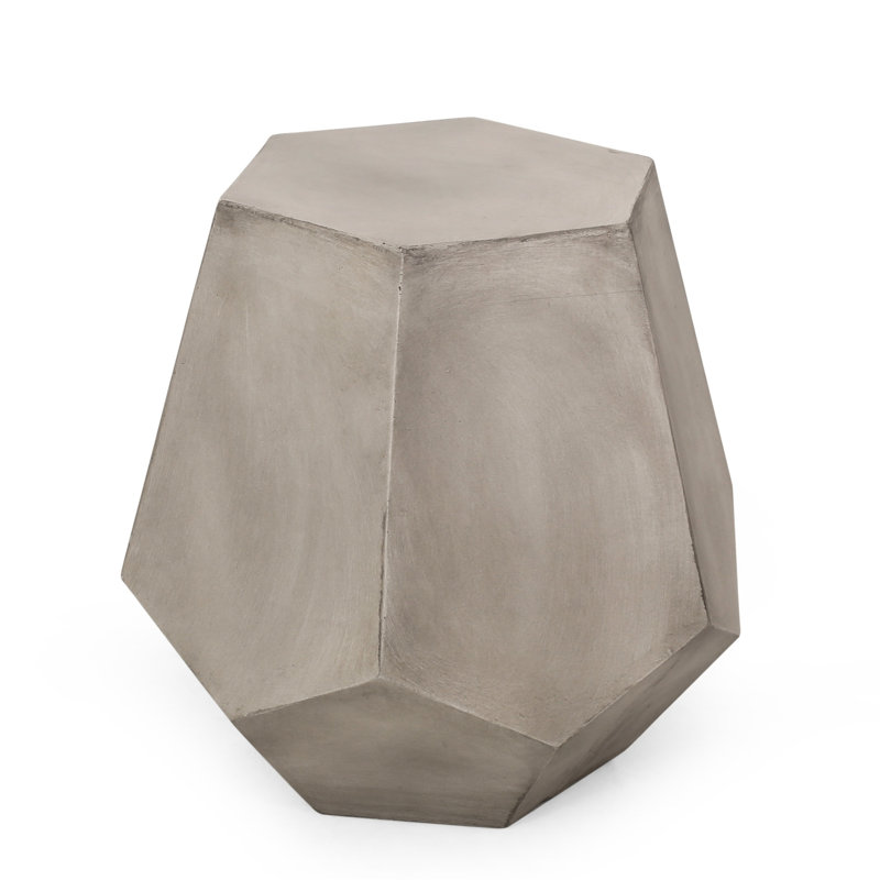 Table d'appoint d'extérieur grise - bureau de patio minimaliste en béton