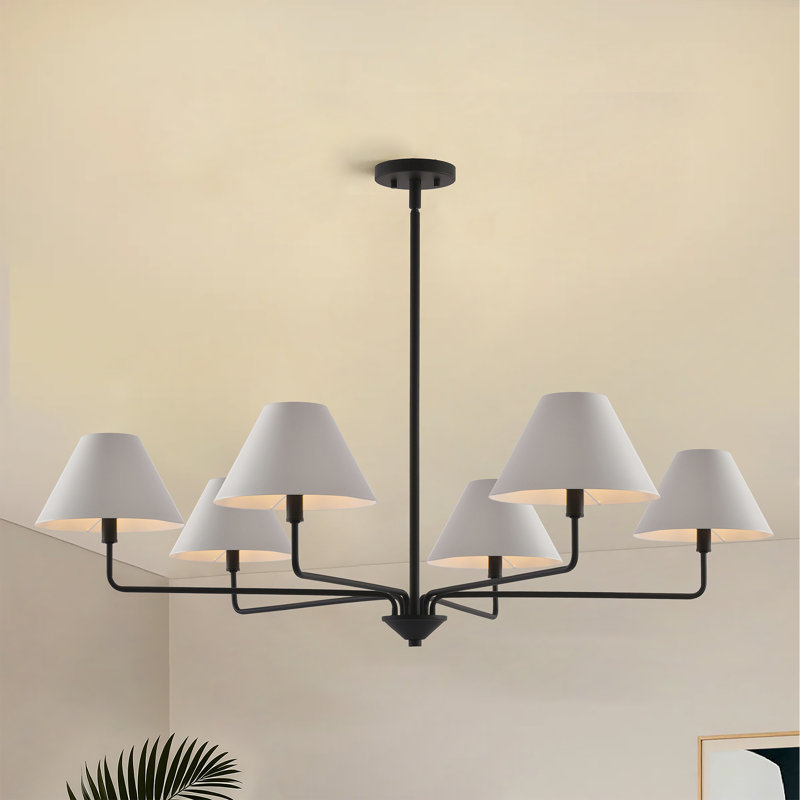 6-Light Chandelier, Noir mat