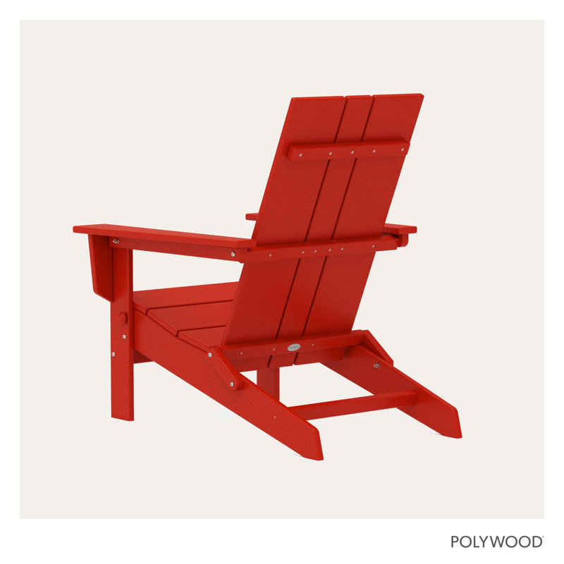 Chaise Adirondack pliante en polyéthylène haute densité 28,7 po, Rouge