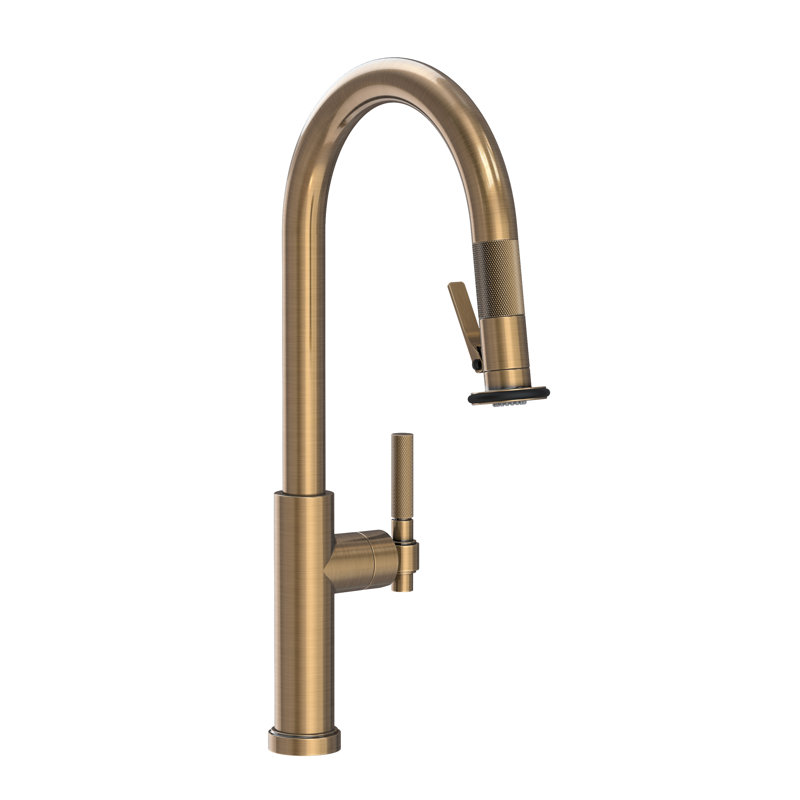 Pull-Down Kitchen Faucet - Trigger Spray, Antique Brass