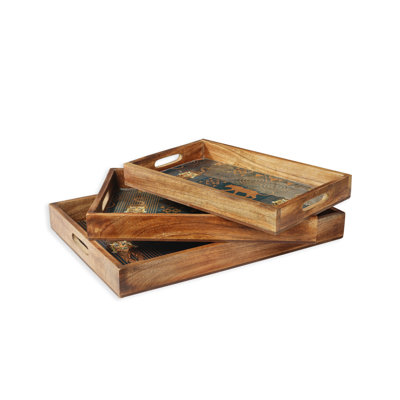Plateau en bois - ensemble de 3