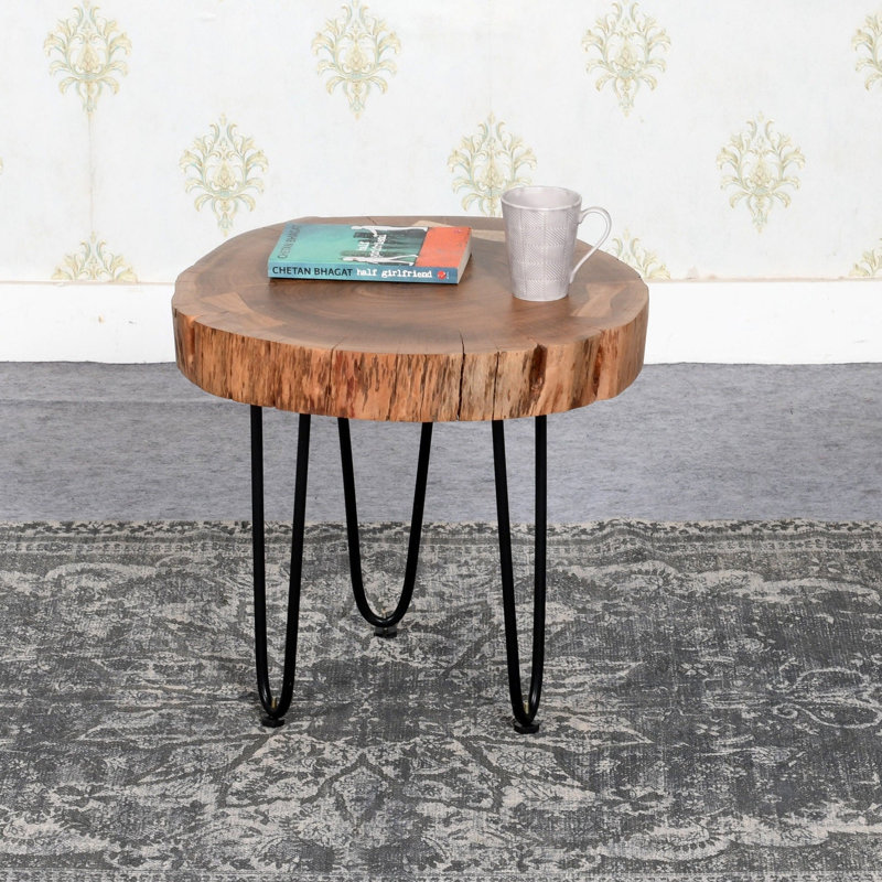 Aala Finished Solid Wood Accent Stool