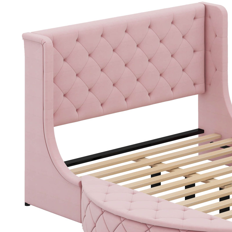 Grand lit de rangement tapissier Arenberg, Rose