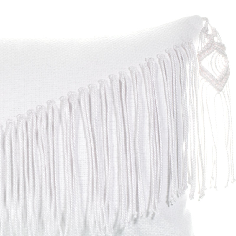 Mane Blanc Lumbar Outdoor Rectangular Sunbrella® Pillow Cover & Insert, Blanc