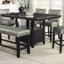 Table de salle à manger à hauteur de comptoir 1pc avec table de rangement en bois de bouleau