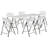 180cm Rectangular Portable Folding Table with 6 Chairs-110809965