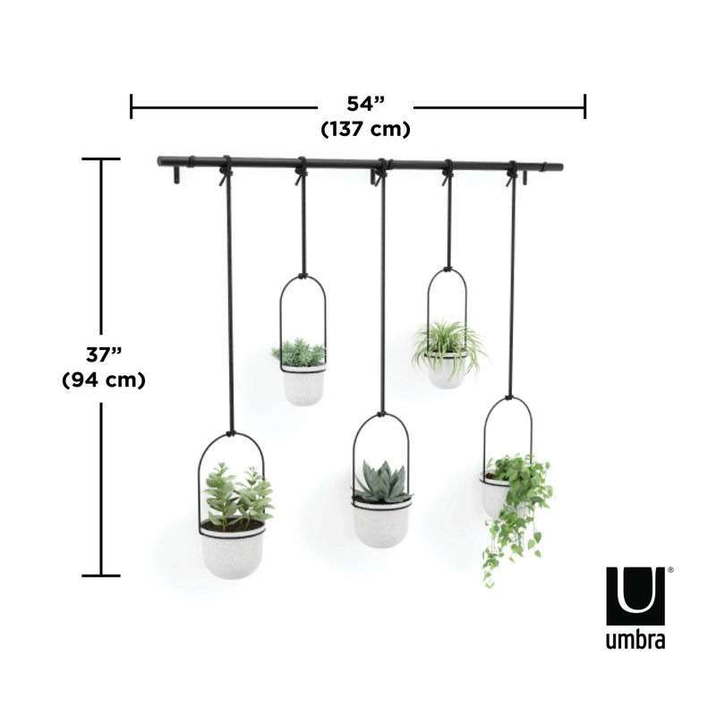 Asadbek Metal Wall Vase, White / Black
