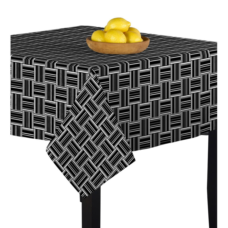 Primland Basket Weave Tablecloth, 70" x 70", White