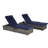 Outdoor Chaise Lounge Chair - 2, Patio Pool Chairs With Adjustable Back & Storage, Galvanized Steel, Hd , Relaxing Cushion Pad-1349916317