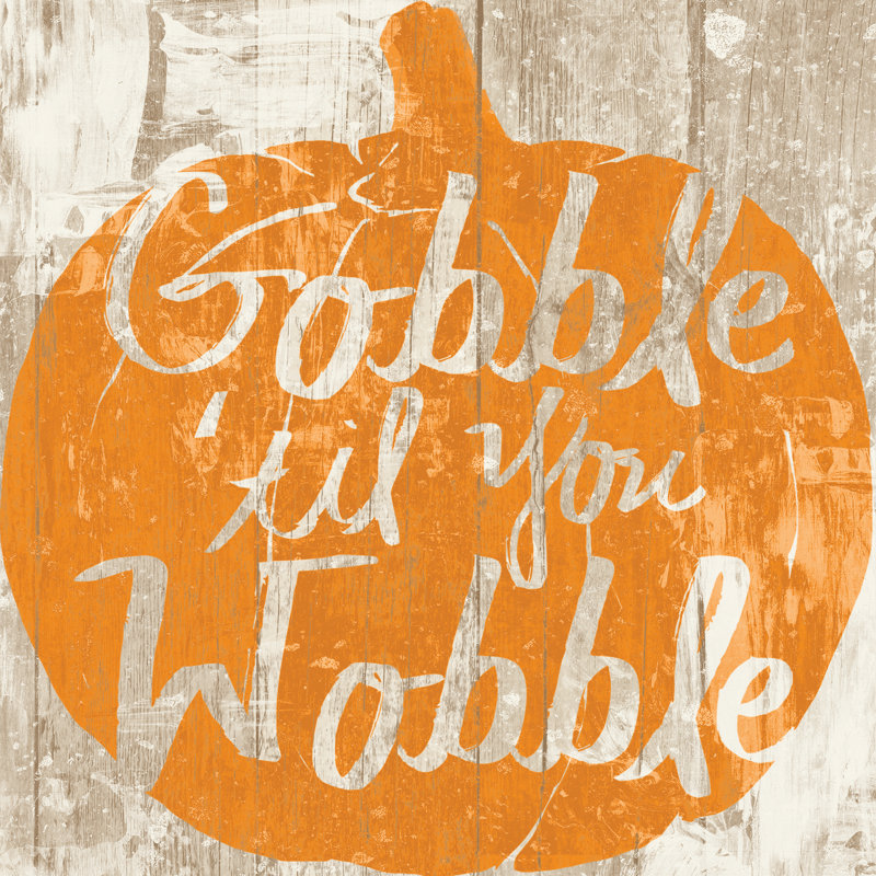 Gobble Pumpkin 2 - Wrapped Canvas Print, 30cm H x 30cm W x 3.8cm D