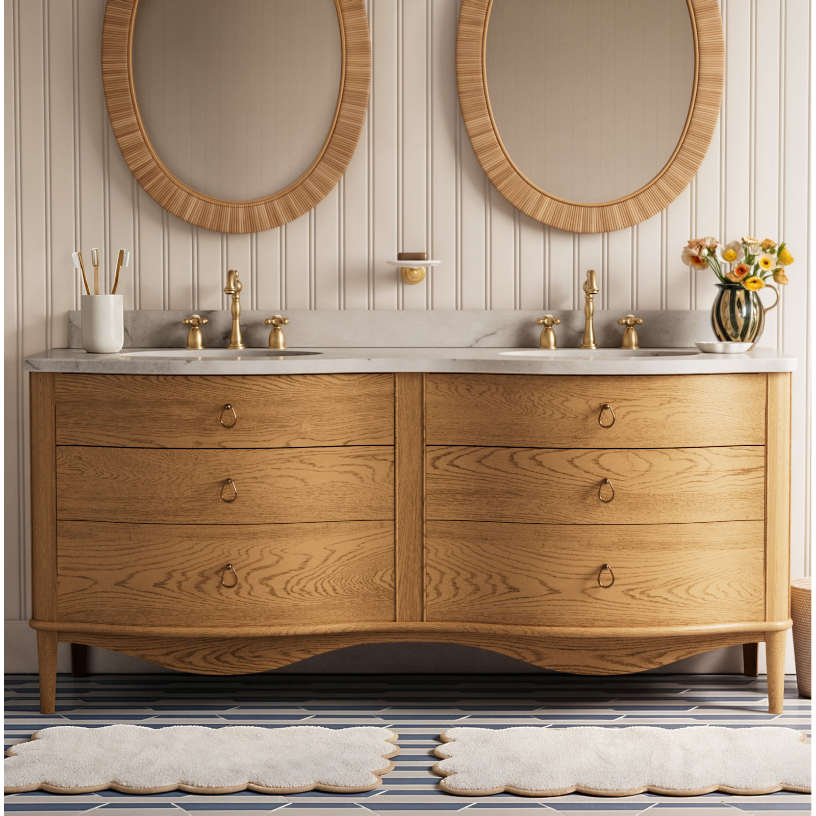 Emmy Oak Single Bathroom Vanity, 36'', Enhanced Brown Oak