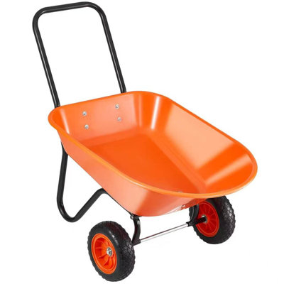 5 pieds cubes Pi. Chariot de jardin à 2 roues en noir / orange