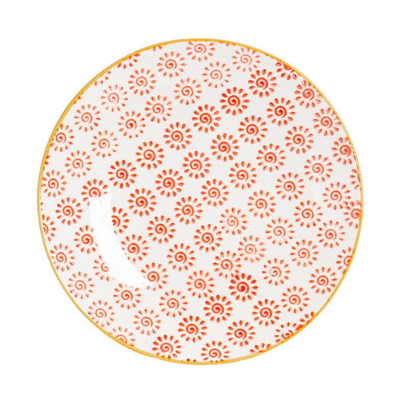 18cm Porcelain Appetiser Plate, Red