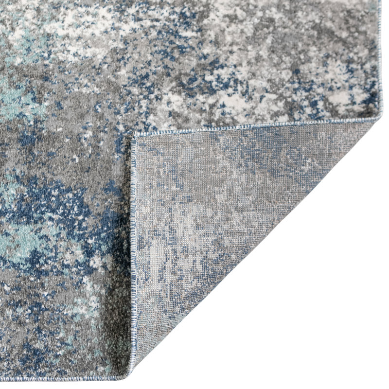 Tapis bleu / gris Metis, Rectangle 9 pi x 13 pi