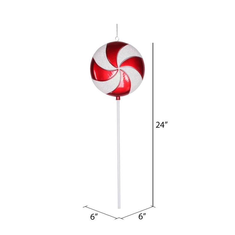 Ornement de bonbon bonbon, Rouge, H 24 po x l 6 po x P 0,5 po