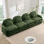Canapé en tissu vert à 4 places en peluche, douceur semblable au nuage, dossier / accoudoirs courbés, coussins lombaires courbés, conception modulaire et coussin de soutien à double couche-735251390