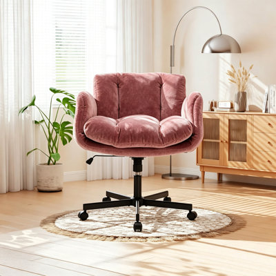 Fauteuil pivotant moderne en chenille à hauteur réglable, fauteuil rembourré avec accoudoirs multipositions