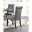 Ensemble de salle à manger moderne et classique en bois naturel Table de salle à manger ronde 4X Chaises d'appoint en tissu gris anthracite