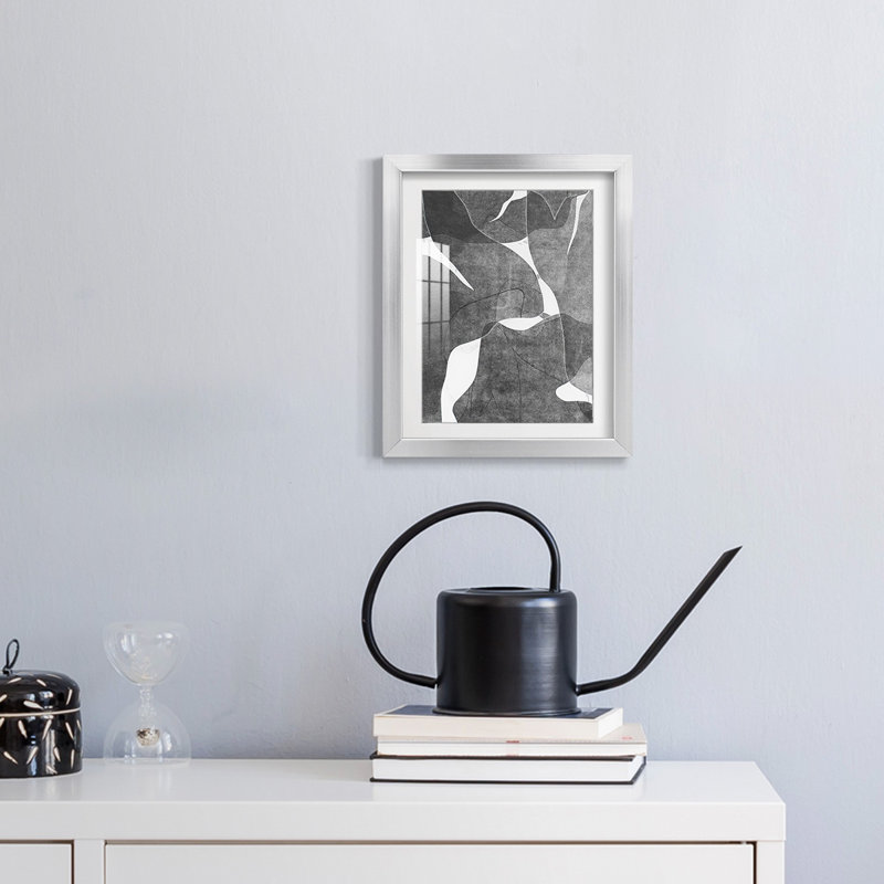 Night Bloom III -Framed Print, Silver