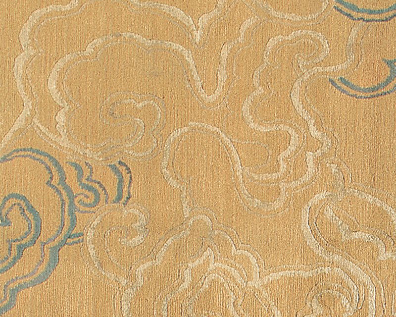 Cloud Nine Hand Woven Silk and Wool Abstract Area Rug, Rectangle 6' x 9'